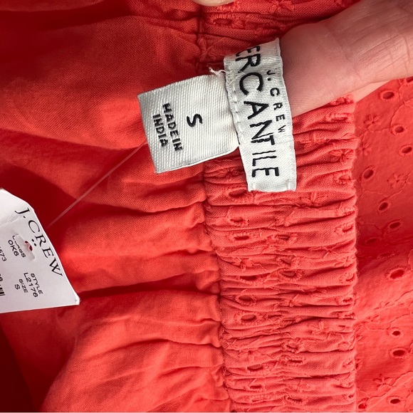 J. CREW Asymmetrical Eyelet Skirt in Coral Size S - Picture 4 of 6